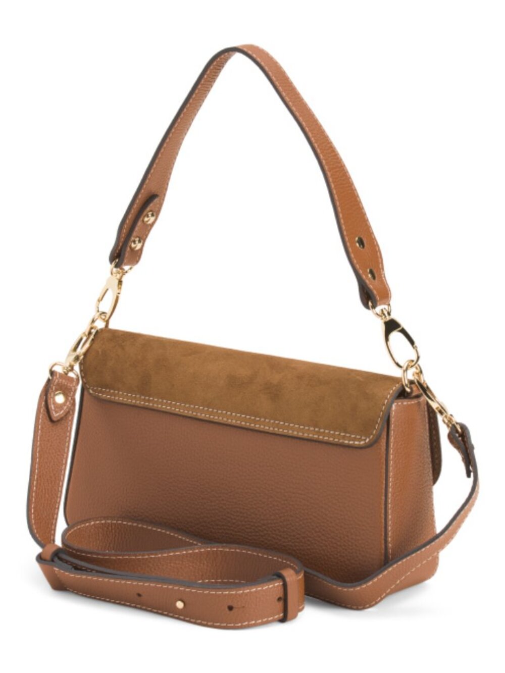 DIVINA FIRENZE Made In Italy Leather Flap Shoulder Bag - Picture 3 of 4